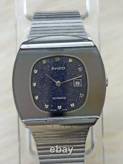 Vintage Rado Automatic Gents Dark Sky & Stars Watch, 34mm, Swiss, RARE 1970's