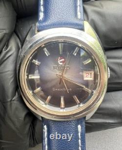 Vintage Rado Space Wing Automatic Watch Blue Gradient Dial Rare 1970s Swiss