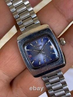 Vintage Rado Starlet Watch Ladies Blue 1970's Automatic Swiss Made 25mm So Rare