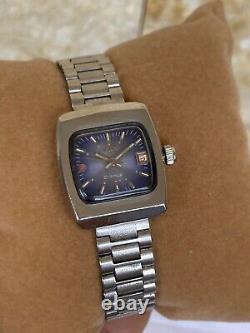 Vintage Rado Starlet Watch Ladies Blue 1970's Automatic Swiss Made 25mm So Rare