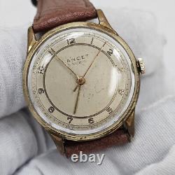 Vintage Rare 15 Jewel Swiss Men's Wrist Watch Mechanical Wind Up Works