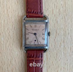 Vintage Rare 1940s Men's Cortebert Cal. 665 17Jewels Swiss Made 22mm Tank Watch