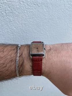 Vintage Rare 1940s Men's Cortebert Cal. 665 17Jewels Swiss Made 22mm Tank Watch