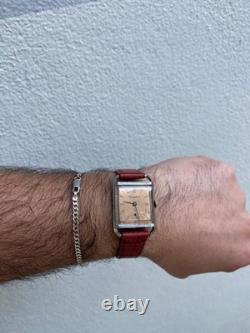Vintage Rare 1940s Men's Cortebert Cal. 665 17Jewels Swiss Made 22mm Tank Watch