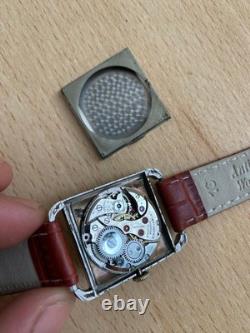 Vintage Rare 1940s Men's Cortebert Cal. 665 17Jewels Swiss Made 22mm Tank Watch