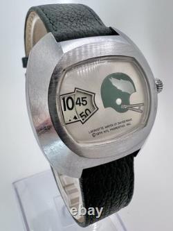 Vintage Rare 70's Lafayette Swiss Made NFL Jump Hour Watch Philadelphia Eagles