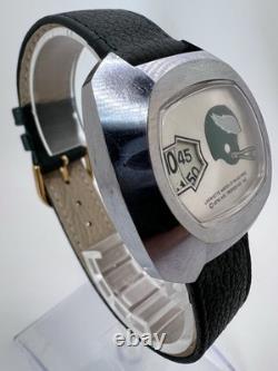Vintage Rare 70's Lafayette Swiss Made NFL Jump Hour Watch Philadelphia Eagles