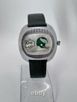 Vintage Rare 70's Lafayette Swiss Made NFL Jump Hour Watch Philadelphia Eagles