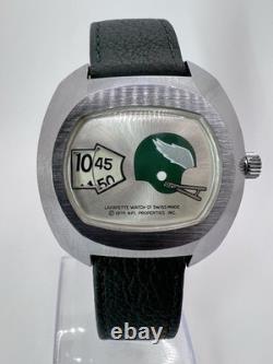 Vintage Rare 70's Lafayette Swiss Made NFL Jump Hour Watch Philadelphia Eagles
