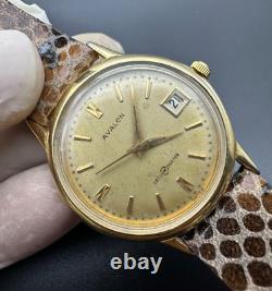 Vintage Rare AVALON Swiss Manual GENUINE 60`s Gold Bezel UNISEX 34 MM Watch