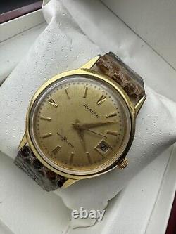 Vintage Rare AVALON Swiss Manual GENUINE 60`s Gold Bezel UNISEX 34 MM Watch