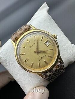 Vintage Rare AVALON Swiss Manual GENUINE 60`s Gold Bezel UNISEX 34 MM Watch