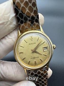 Vintage Rare AVALON Swiss Manual GENUINE 60`s Gold Bezel UNISEX 34 MM Watch