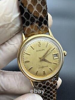 Vintage Rare AVALON Swiss Manual GENUINE 60`s Gold Bezel UNISEX 34 MM Watch