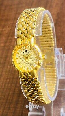 Vintage Rare! Accurate Swiss 18k Gold Electro Plated Quartz Women's Wrist Watch