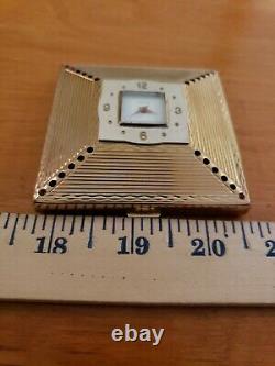 Vintage Rare Amere Switzerland Makeup Compact And Swiss Watch Clock Works