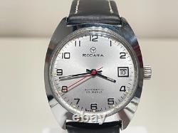 Vintage Rare Beautiful Classic Chromed Men's Swiss Automatic Watch Rodania25j