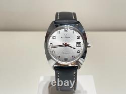 Vintage Rare Beautiful Classic Chromed Men's Swiss Automatic Watch Rodania25j