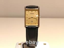 Vintage Rare Beautiful Luxury Tank Swiss Gold Plated Men's Quartz Watch Delma