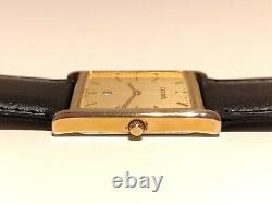 Vintage Rare Beautiful Luxury Tank Swiss Gold Plated Men's Quartz Watch Delma