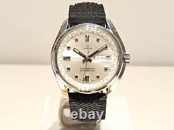Vintage Rare Beautiful Sport Chromed Men's Swiss Automatic Watch Sicura 25j