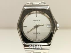 Vintage Rare Beautiful Swiss Men's All Stainless Steel Quartz Watch Rafidain