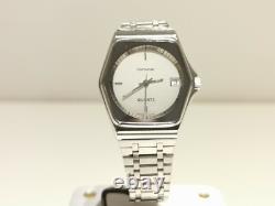 Vintage Rare Beautiful Swiss Men's All Stainless Steel Quartz Watch Rafidain