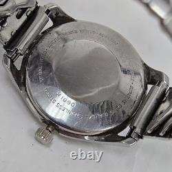 Vintage Rare Bell Mens Wrist Watch 17 Jewel Automatic Date Swiss Stainless Steel