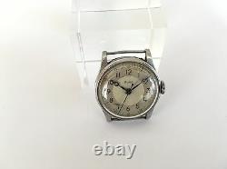 Vintage Rare Bore Mechanical WWII Swiss Made Men`s Wristwatch