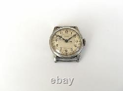 Vintage Rare Bore Mechanical WWII Swiss Made Men`s Wristwatch