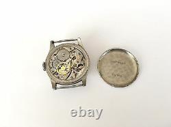 Vintage Rare Bore Mechanical WWII Swiss Made Men`s Wristwatch