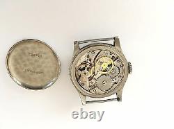 Vintage Rare Bore Mechanical WWII Swiss Made Men`s Wristwatch