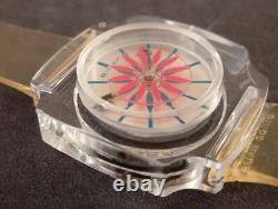 Vintage Rare Buler Acrilic Swiss Mechanical Wristwatch Mystery Dial Working