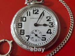 Vintage Rare Caravelle Pocket Watch Working Swiss