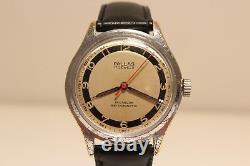 Vintage Rare Chromed Mechanical Swiss Men's Watch Pallas 17j. /two Tone Dial