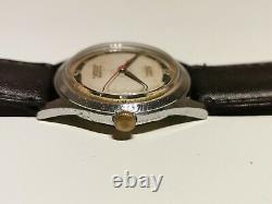 Vintage Rare Chromed Mechanical Swiss Men's Watch Scania 17j. /two Tone Dial