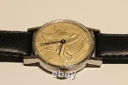 Vintage Rare Collectible Men's Swiss Watch Lucerne With Liberty USA Coin Dial