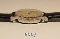 Vintage Rare Collectible Men's Swiss Watch Lucerne With Liberty USA Coin Dial