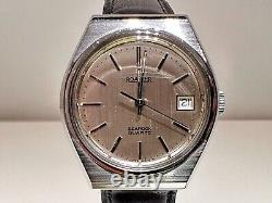 Vintage Rare Collectible Swiss All St. Steel Men's Quartz Watch Roamer Searock