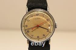 Vintage Rare Collectible Swiss Ww2 Military Style Mechanical Men's Watch Cyma