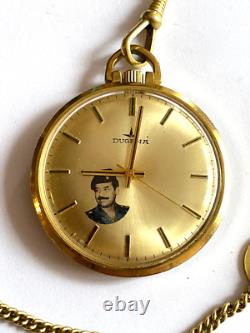 Vintage Rare DUGENA Saddam Hussein Award Swiss German Pocket Watch