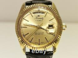 Vintage Rare Day-date Swiss Gold Plated Men's Automatic Watch Kamatz (sicura)