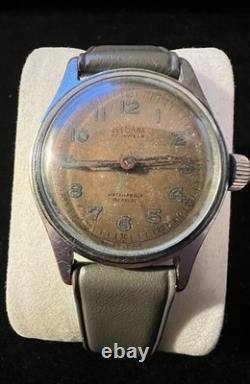 Vintage Rare Delbana Military Style Men's Swiss Watch, 17j, Running
