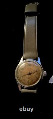 Vintage Rare Delbana Military Style Men's Swiss Watch, 17j, Running