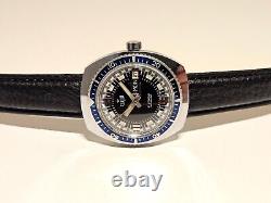 Vintage Rare Diver Sport Style Swiss Men's Chromed Mechanical Watch Claro 17j