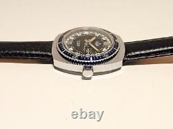 Vintage Rare Diver Sport Style Swiss Men's Chromed Mechanical Watch Claro 17j