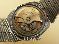 Vintage Rare Enicar Ddg 190 Automatic Tv Case Watch Bulky Swiss Made 1970