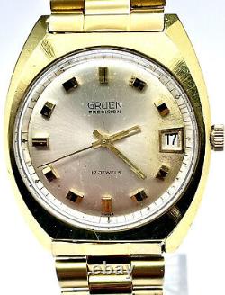 Vintage Rare GRUEN PRECISION. Cal. N510CA. Men's Swiss Manual Wind Watch 16K EGP