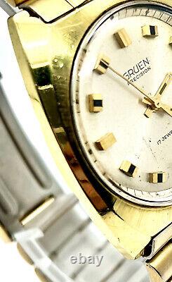 Vintage Rare GRUEN PRECISION. Cal. N510CA. Men's Swiss Manual Wind Watch 16K EGP