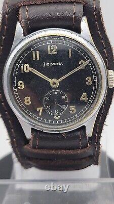 Vintage Rare Helvetia Military German DH type Watch Swiss